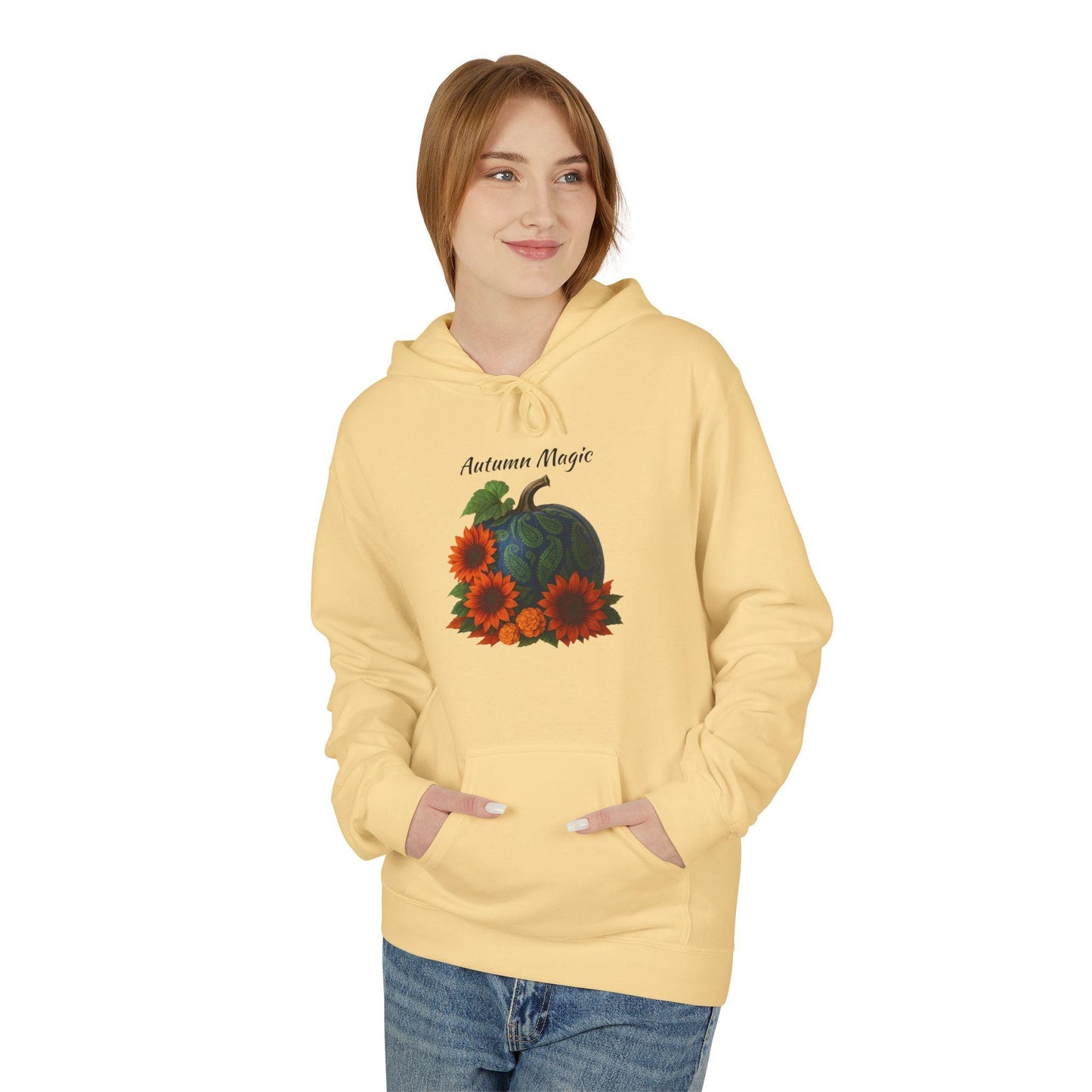 Autumn Vibes Fleece Hoodie, Fall Fashion, Unisex Sweatshirt, 80% Cotton shirt made with socially conscious manufacturing standards