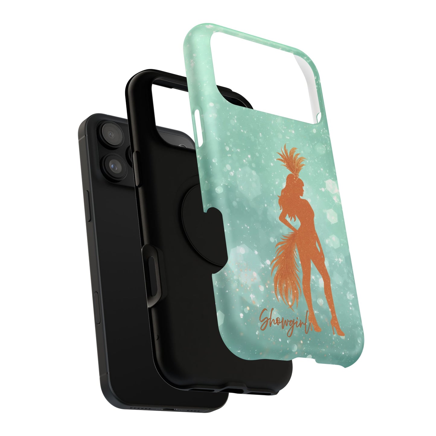 Phone Case, Sparkling Showgirl Silhouette Impact-Resistant Case, Fashion Lovers Gift, Birthday Holiday Glamorous Accessories, Cute Phone