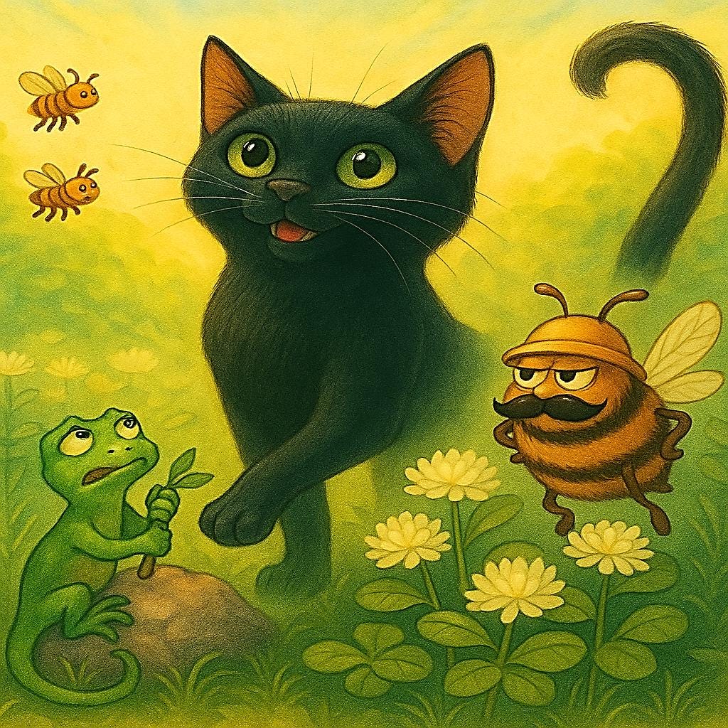 Jared the Cat and the Clover Patch, Children’s Black Cat Adventure Picture Book Ages 4–8, Kids Garden Storytime Gift