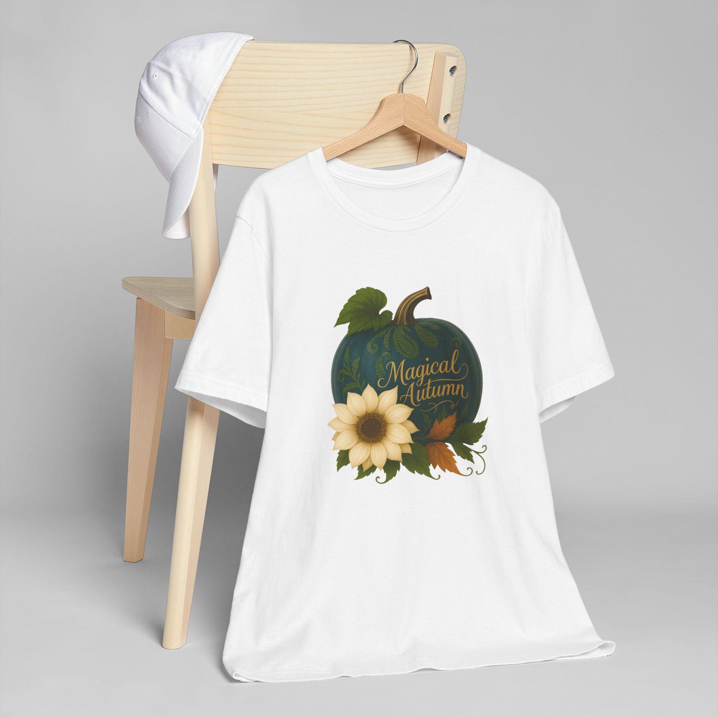 Magical Autumn T-Shirt, Pumpkin & Sunflower Graphic Tee, Cozy Fall Aesthetic Shirt, Thanksgiving Outfit, Autumn Gift Top