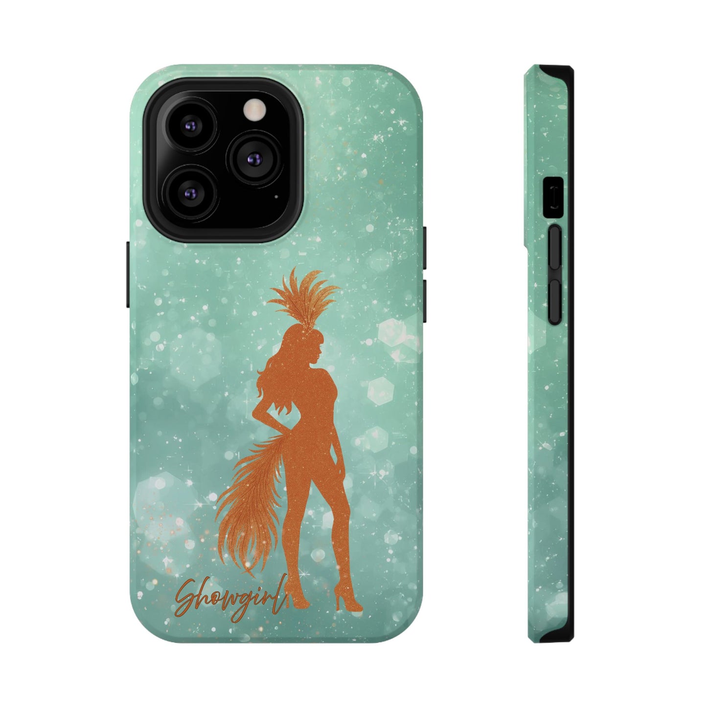 Phone Case, Sparkling Showgirl Silhouette Impact-Resistant Case, Fashion Lovers Gift, Birthday Holiday Glamorous Accessories, Cute Phone