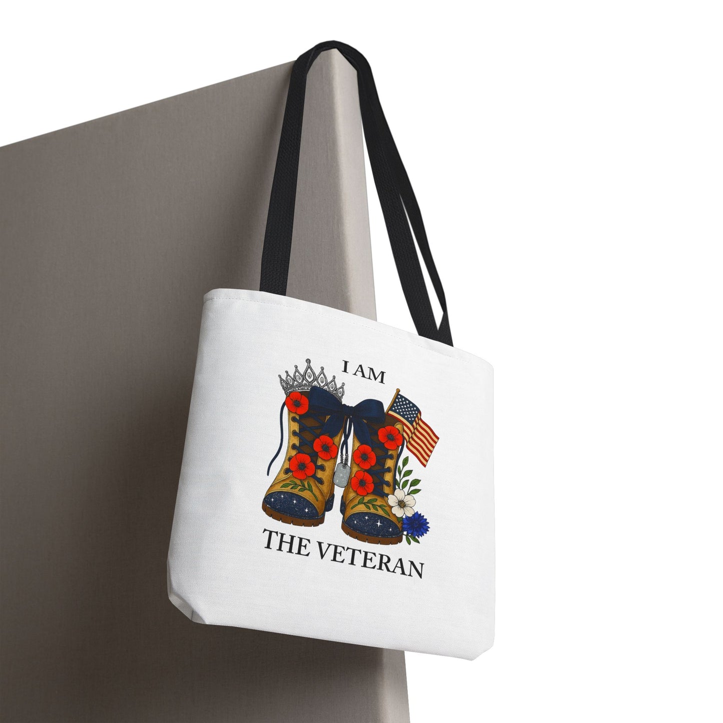 Female veteran tote bag eco friendly gift for self or veteran celebration event reusable canvas bag I am the Veteran design