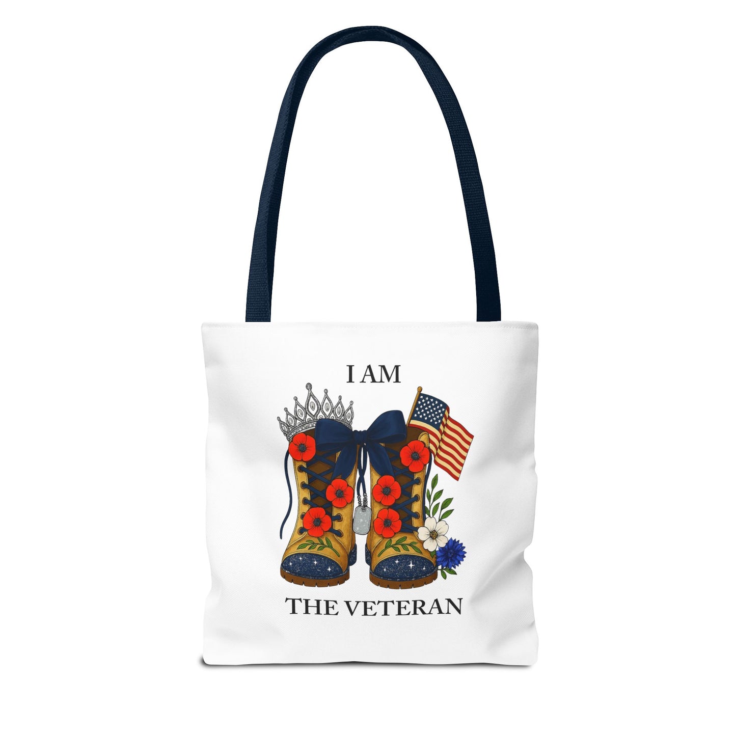 Female veteran tote bag eco friendly gift for self or veteran celebration event reusable canvas bag I am the Veteran design