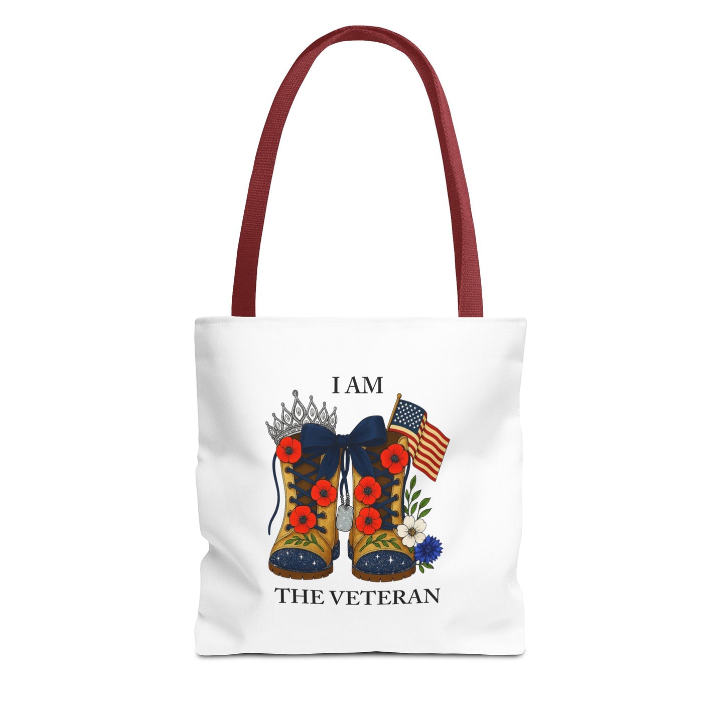 Female veteran tote bag eco friendly gift for self or veteran celebration event reusable canvas bag I am the Veteran design