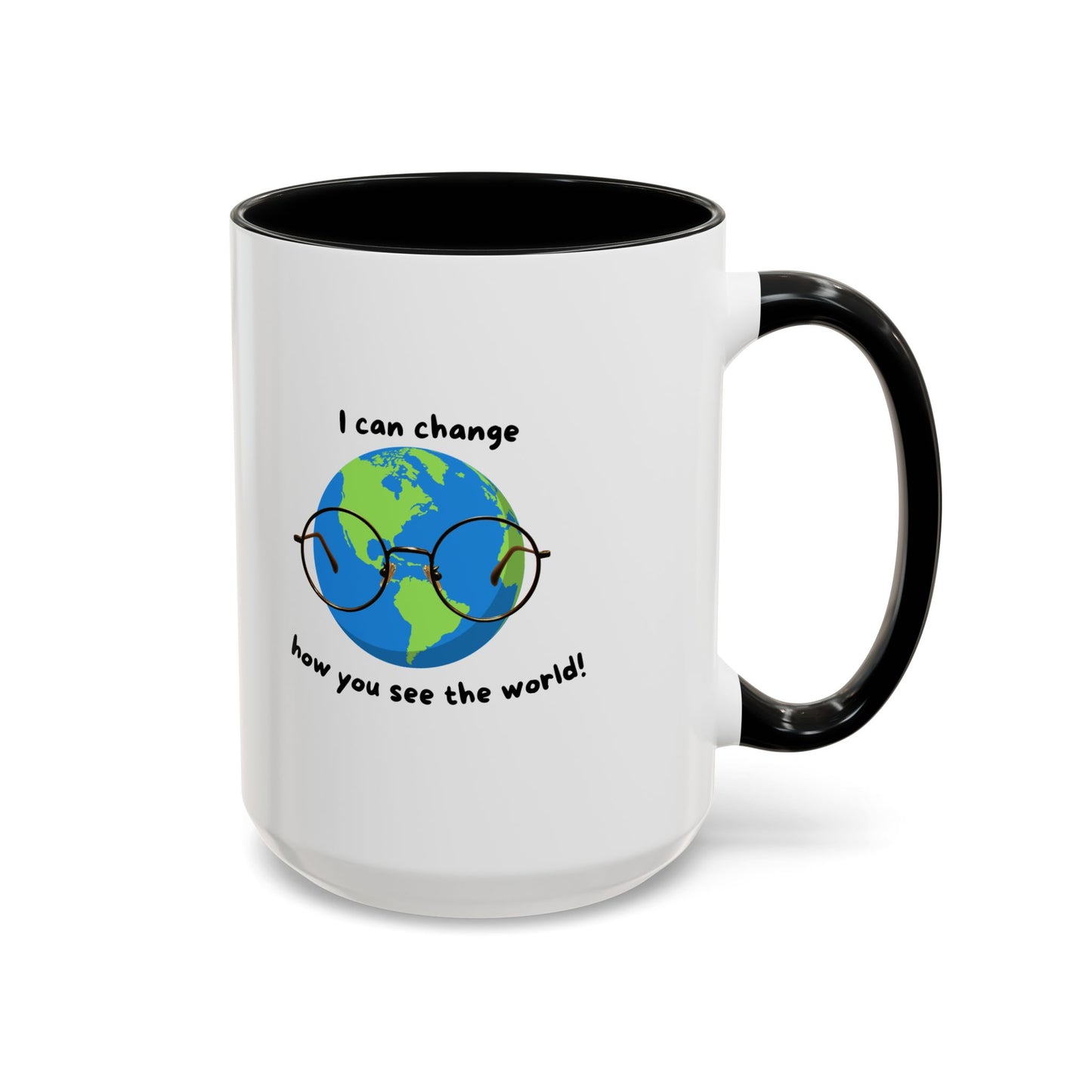 Inspirational Ceramic Coffee Mug, Motivational Gift for Eye Doctors or Health Tech's, Change the World Coffee Cup, Globe Themed Mug