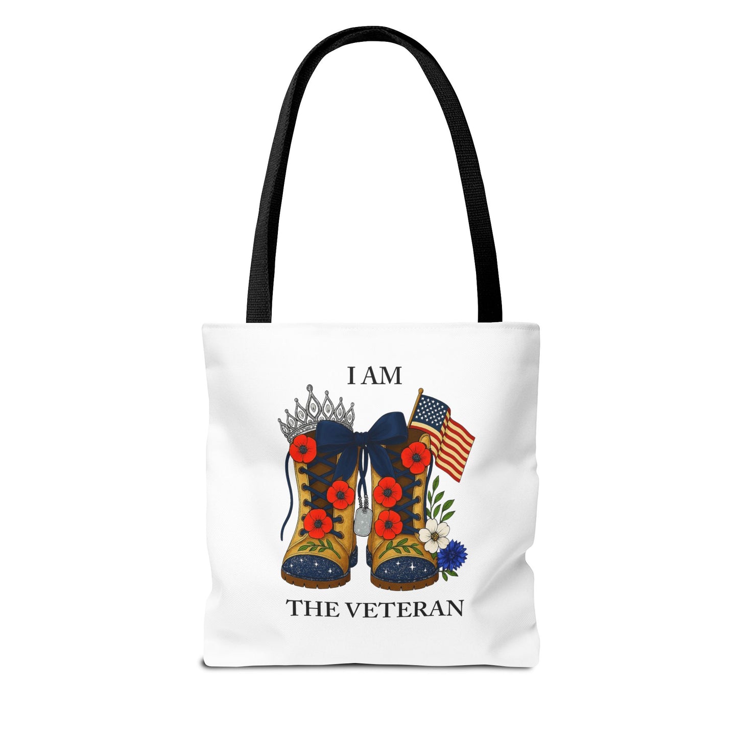 Female veteran tote bag eco friendly gift for self or veteran celebration event reusable canvas bag I am the Veteran design