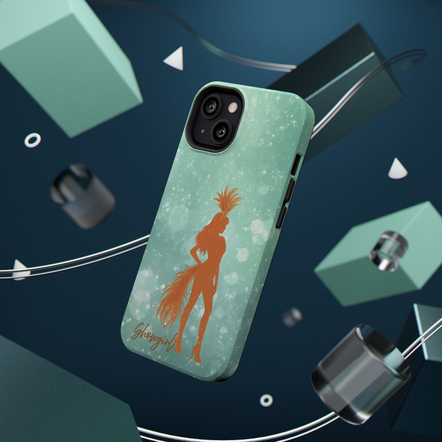 Phone Case, Sparkling Showgirl Silhouette Impact-Resistant Case, Fashion Lovers Gift, Birthday Holiday Glamorous Accessories, Cute Phone