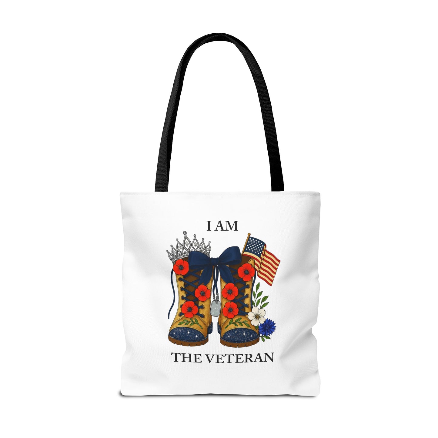 Female veteran tote bag eco friendly gift for self or veteran celebration event reusable canvas bag I am the Veteran design