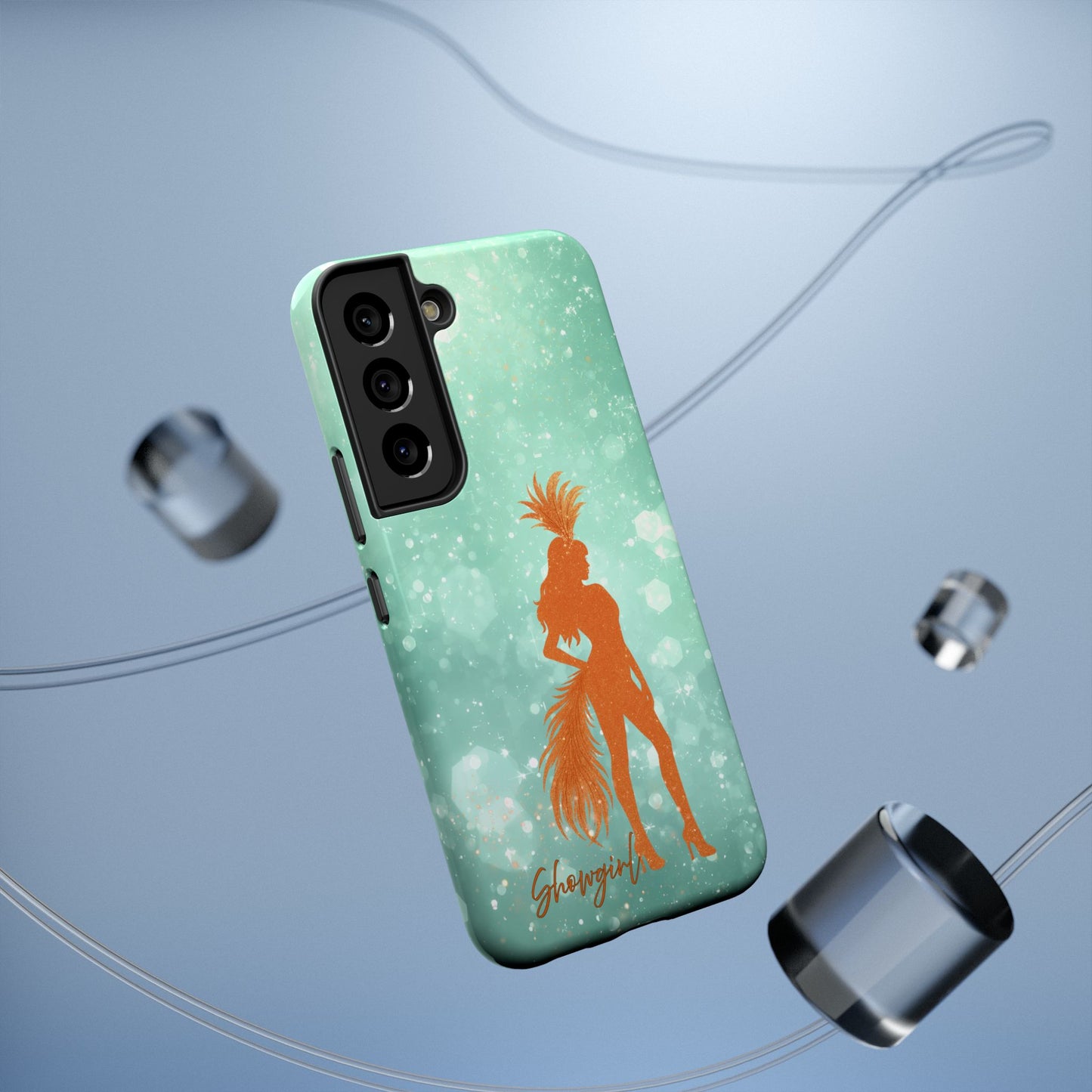 Phone Case, Sparkling Showgirl Silhouette Impact-Resistant Case, Fashion Lovers Gift, Birthday Holiday Glamorous Accessories, Cute Phone