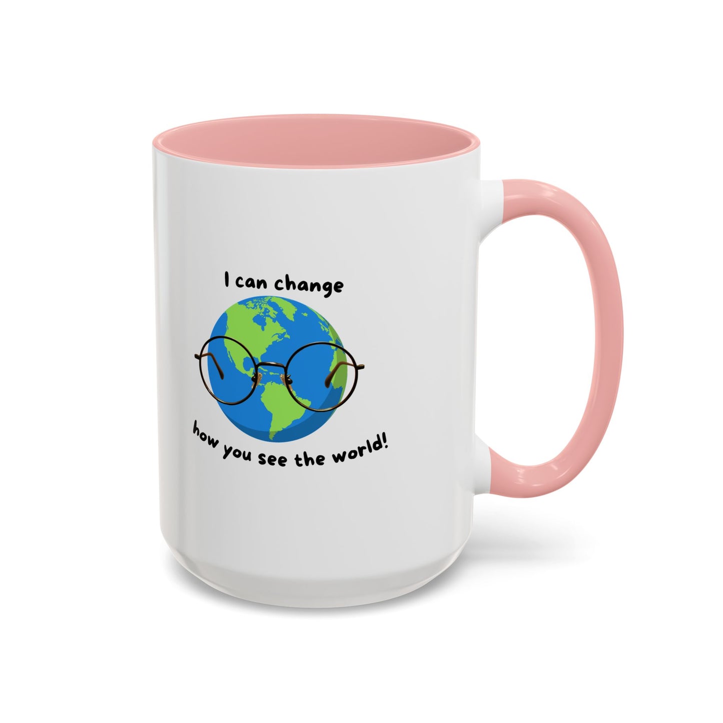 Inspirational Ceramic Coffee Mug, Motivational Gift for Eye Doctors or Health Tech's, Change the World Coffee Cup, Globe Themed Mug