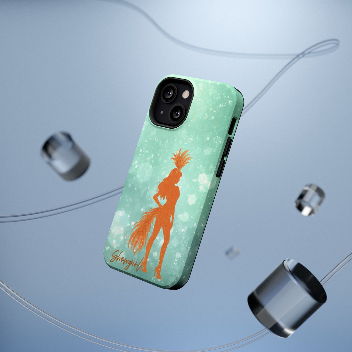 Phone Case, Sparkling Showgirl Silhouette Impact-Resistant Case, Fashion Lovers Gift, Birthday Holiday Glamorous Accessories, Cute Phone