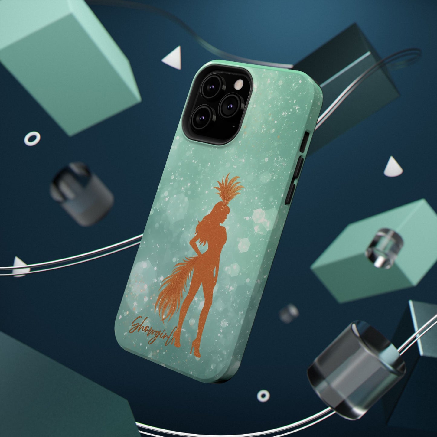 Phone Case, Sparkling Showgirl Silhouette Impact-Resistant Case, Fashion Lovers Gift, Birthday Holiday Glamorous Accessories, Cute Phone