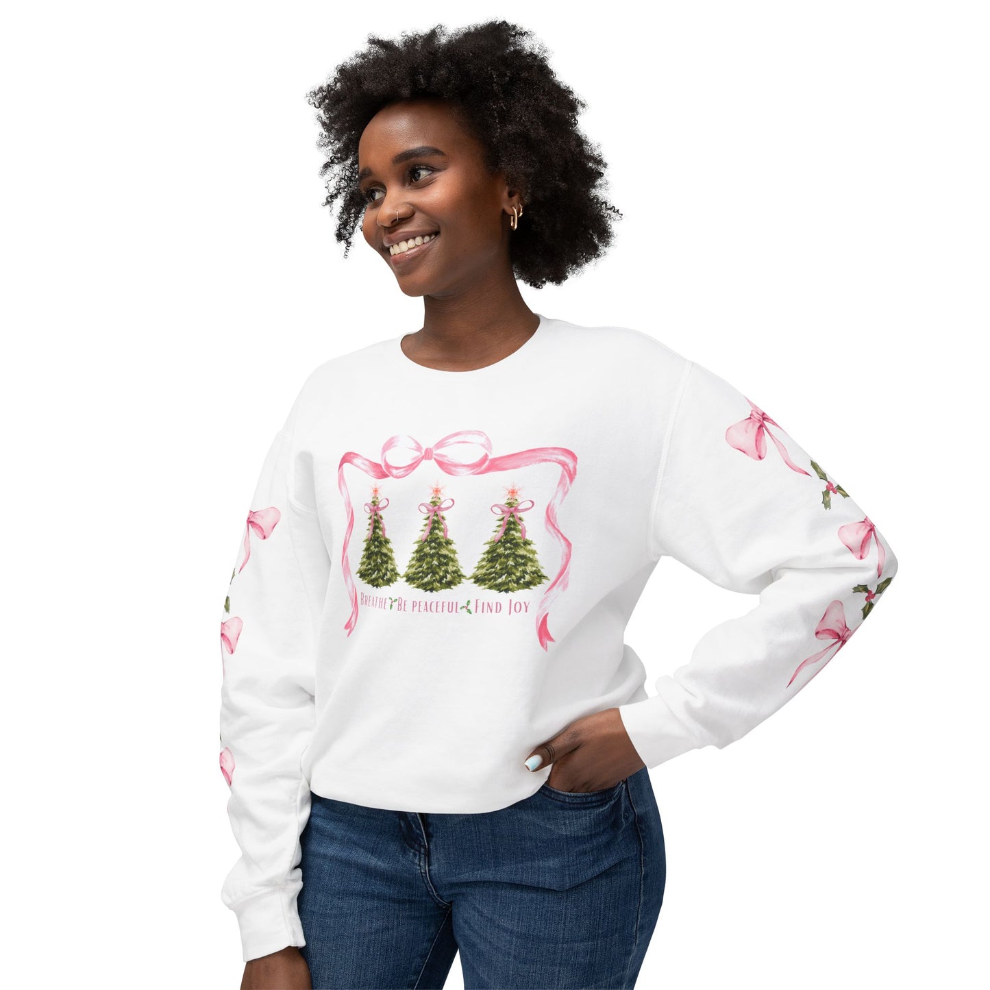 Christmas Tree Holiday Sweatshirt Self Care Apparel Gift Idea for Her
