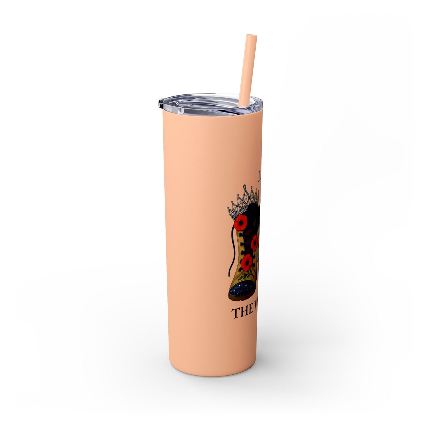 Woman Veteran Skinny Tumbler Drinkware Tribute Gift for Military