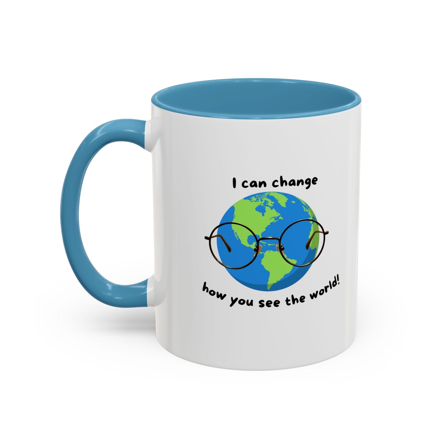 Inspirational Ceramic Coffee Mug, Motivational Gift for Eye Doctors or Health Tech's, Change the World Coffee Cup, Globe Themed Mug