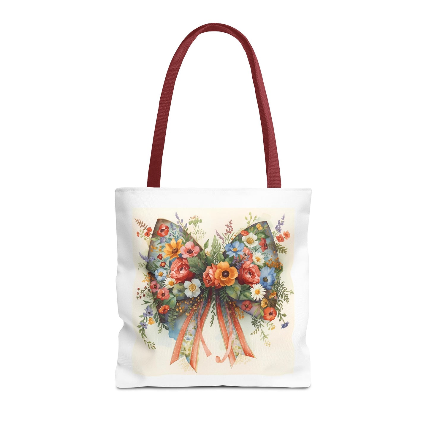 Floral Bow Tote Bag, Chic Everyday Shopper, Gift for Her, Stylish Floral Tote Reusable Shopping Bag, Cute Gift for Her - Reusable Tote Bag,