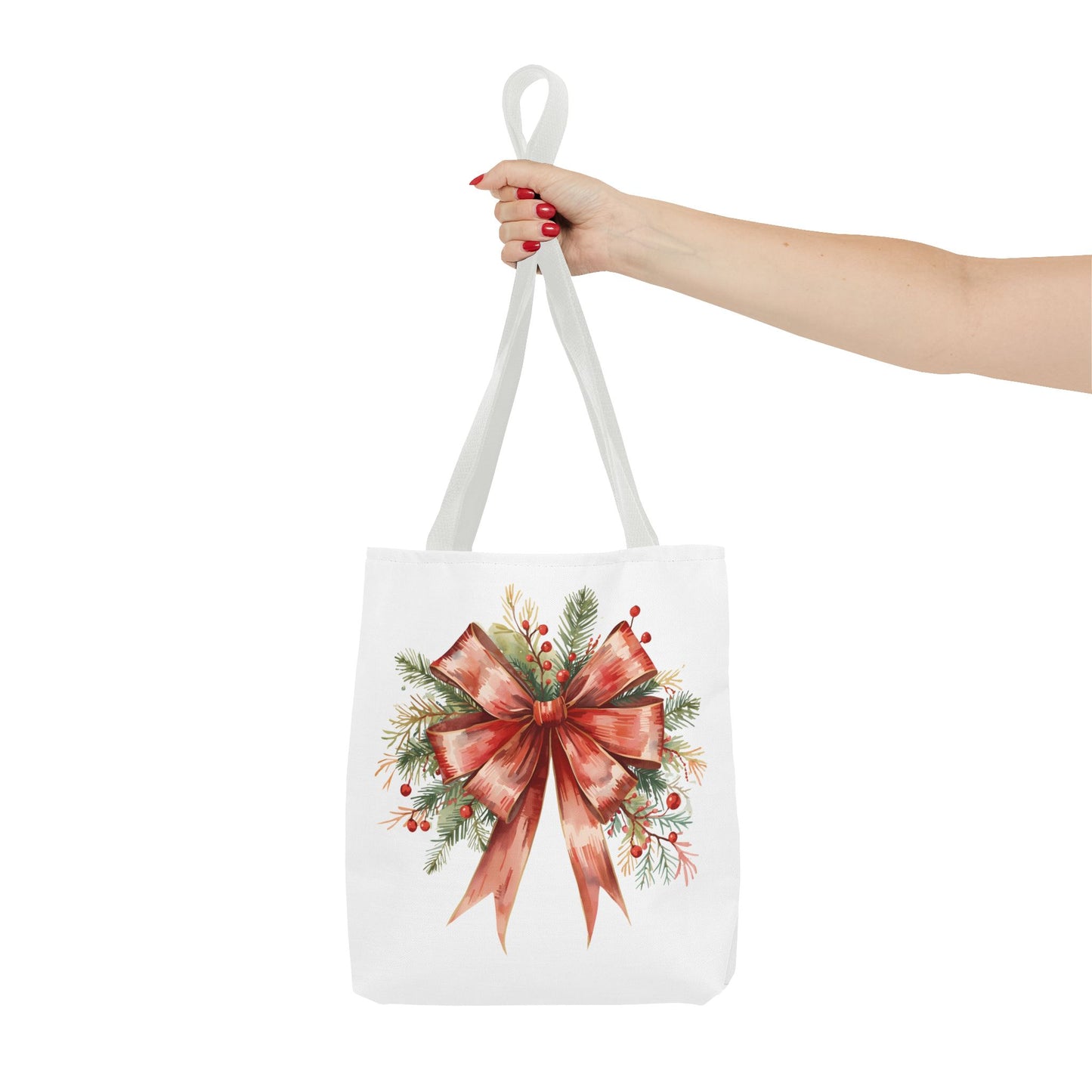 Vintage Red Bow Tote Bag, Coquette-Inspired Holiday Shopper, Elegant Reusable Gift Bag, Classic Winter Tote, Feminine Everyday Carryall