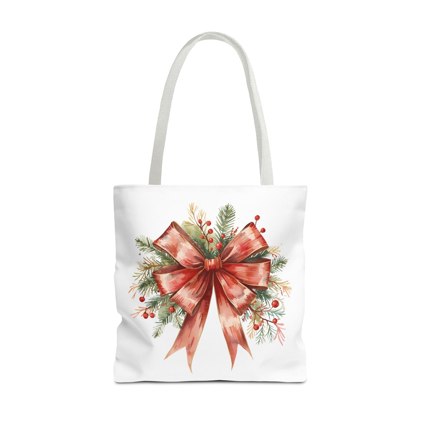 Vintage Red Bow Tote Bag, Coquette-Inspired Holiday Shopper, Elegant Reusable Gift Bag, Classic Winter Tote, Feminine Everyday Carryall