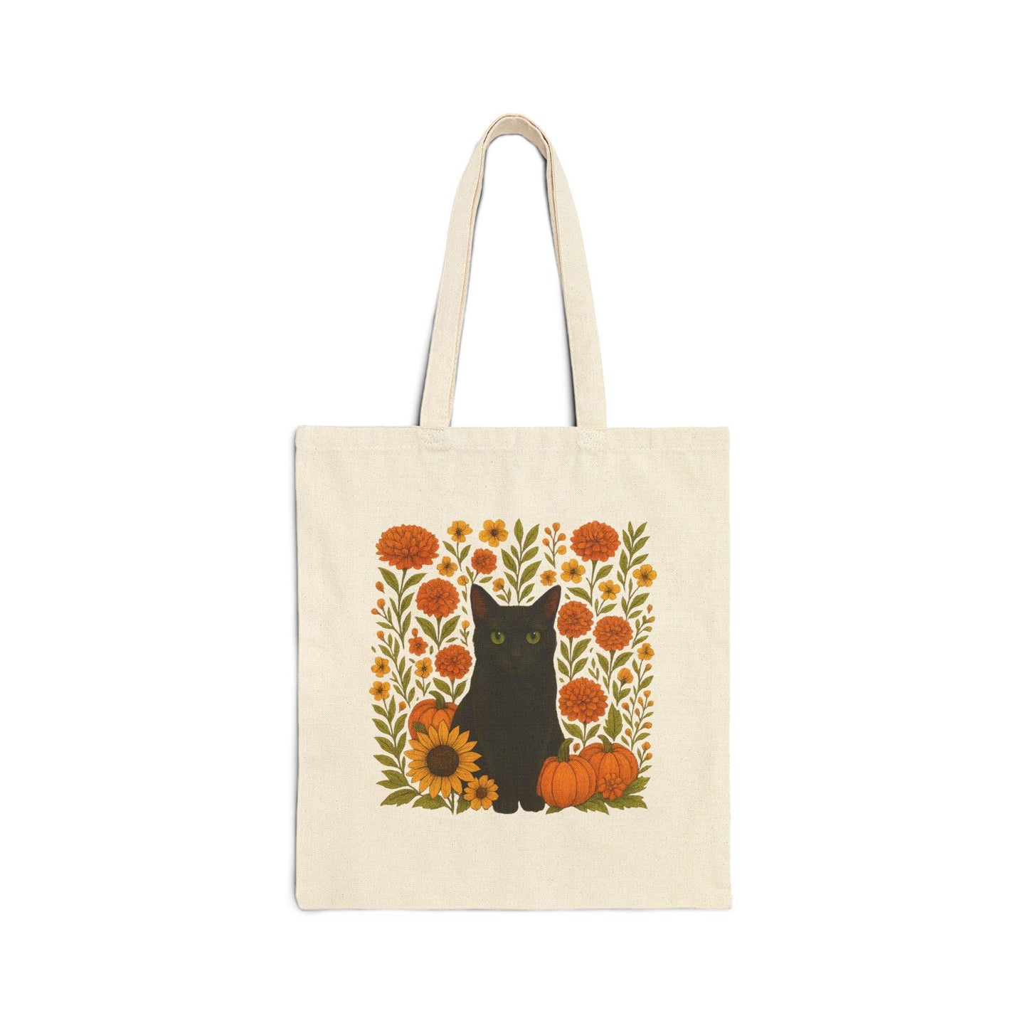 Jared.The.Cat Fall Collection, Autumn Cat Tote Bag, Pumpkin Fall Bag, Gift for Cat Lovers, Eco-Friendly Shopping Tote, Cute Cat Design