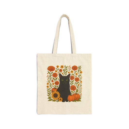 Jared.The.Cat Fall Collection, Autumn Cat Tote Bag, Pumpkin Fall Bag, Gift for Cat Lovers, Eco-Friendly Shopping Tote, Cute Cat Design