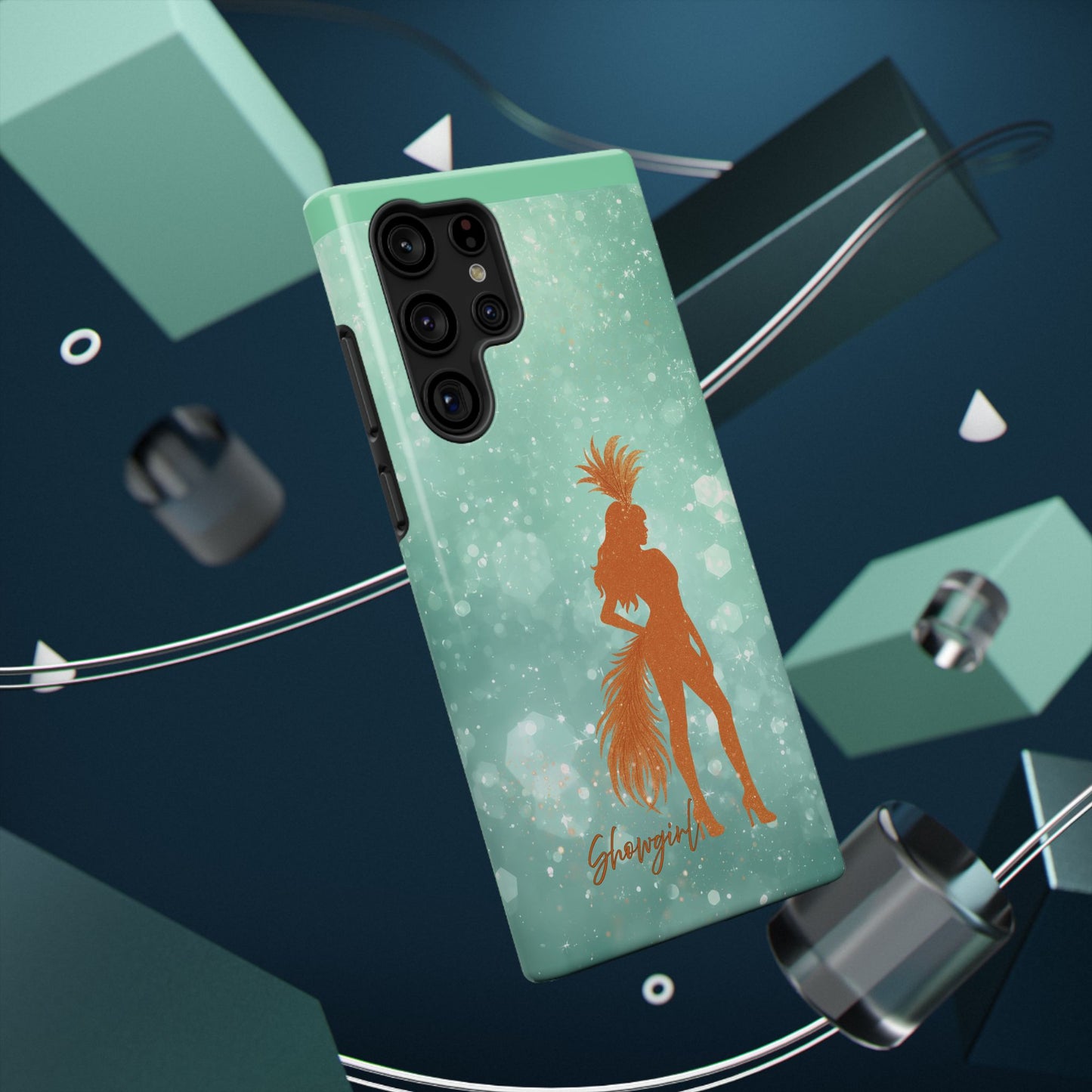 Phone Case, Sparkling Showgirl Silhouette Impact-Resistant Case, Fashion Lovers Gift, Birthday Holiday Glamorous Accessories, Cute Phone