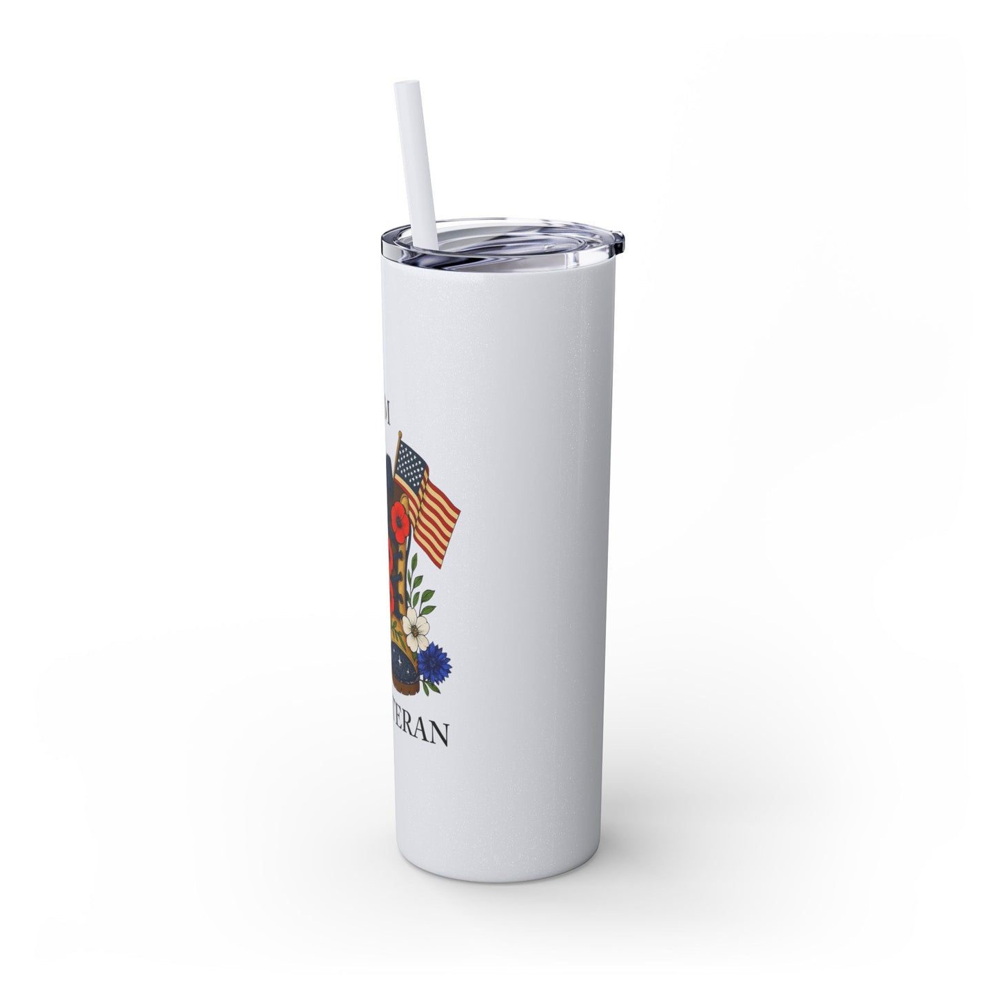 Woman Veteran Skinny Tumbler Drinkware Tribute Gift for Military