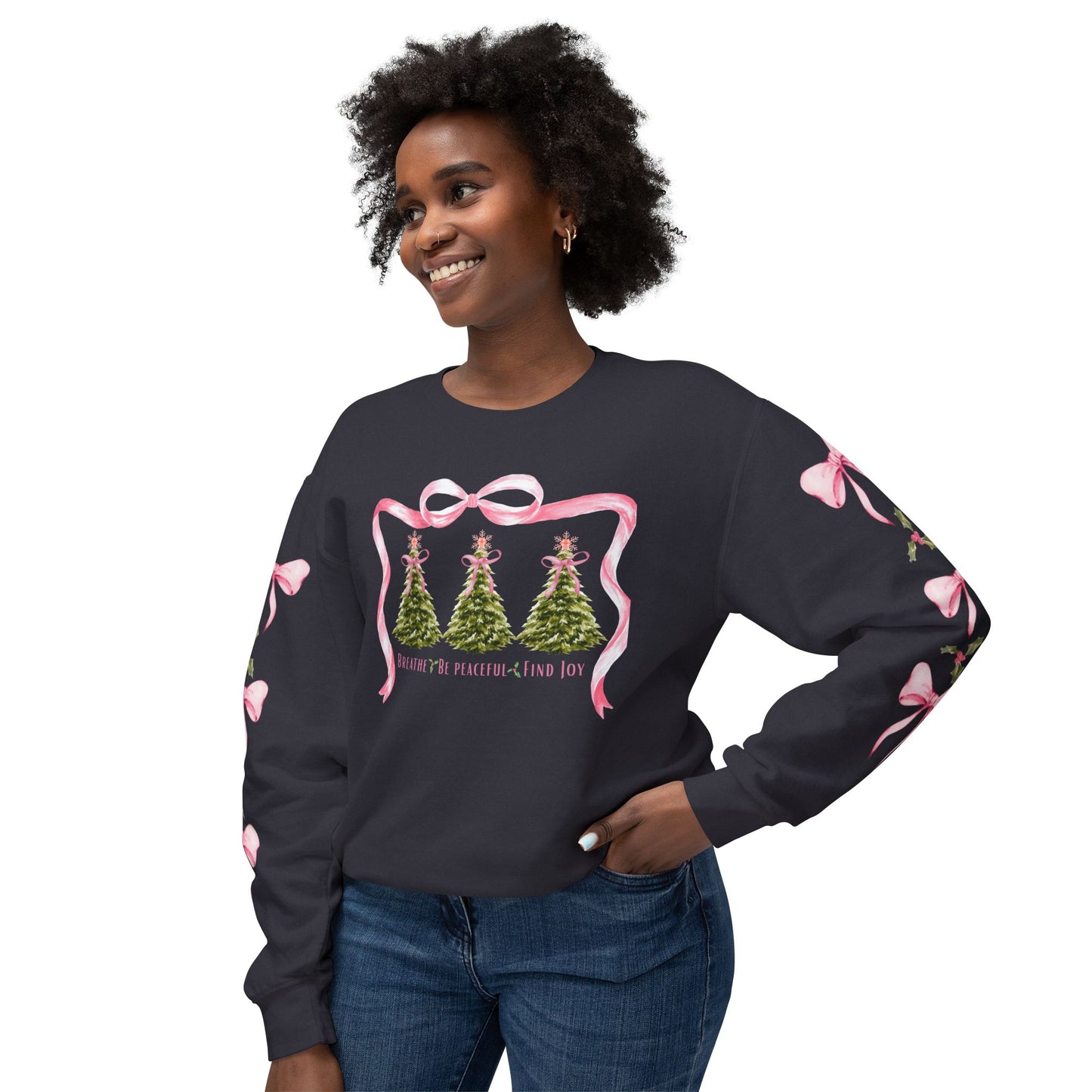 Christmas Tree Holiday Sweatshirt Self Care Apparel Gift Idea for Her