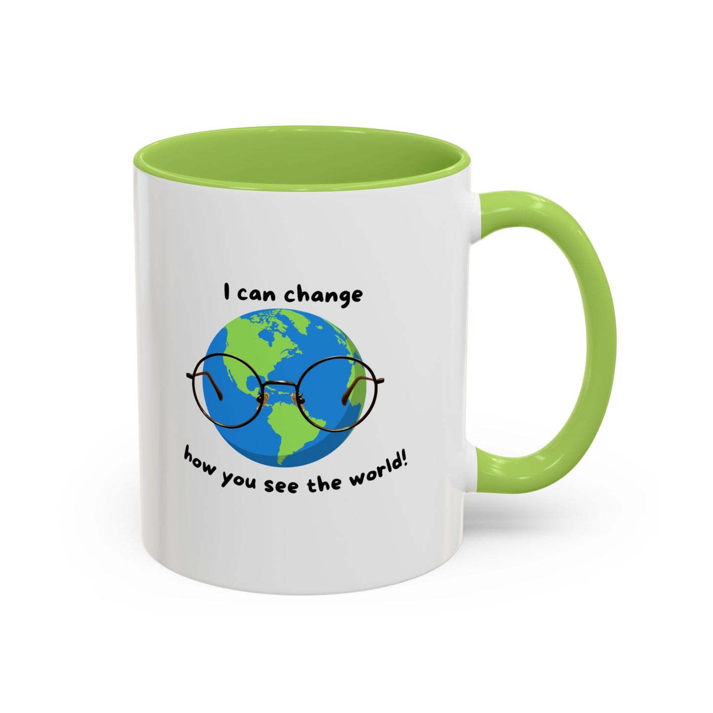 Inspirational Ceramic Coffee Mug, Motivational Gift for Eye Doctors or Health Tech's, Change the World Coffee Cup, Globe Themed Mug