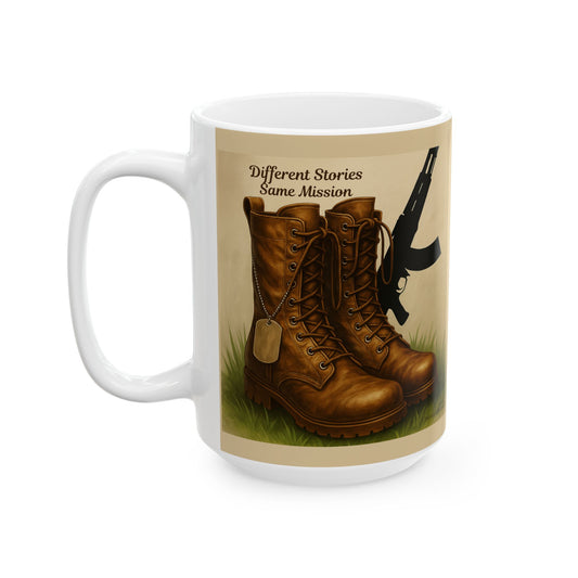 Military-Inspired Mug, Veteran Gift, War Heritage Coffee Cup, Soldier Tribute Drinkware, Customizable Ceramic Mug, 11oz 15oz