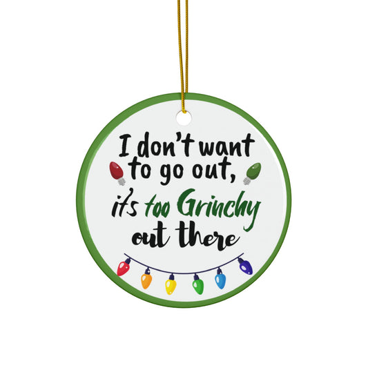 Grinchy Holiday Ceramic Ornaments, Fun Christmas Decor, Quirky Gift for Friends, Double-Sided, Seasonal Hanging Decor, Perfect for [...]