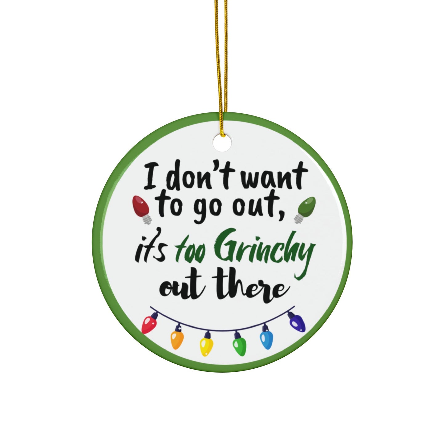 Grinchy Holiday Ceramic Ornaments, Fun Christmas Decor, Quirky Gift for Friends, Double-Sided, Seasonal Hanging Decor, Perfect for [...]