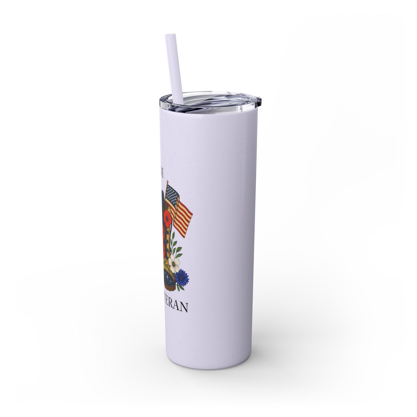 Woman Veteran Skinny Tumbler Drinkware Tribute Gift for Military