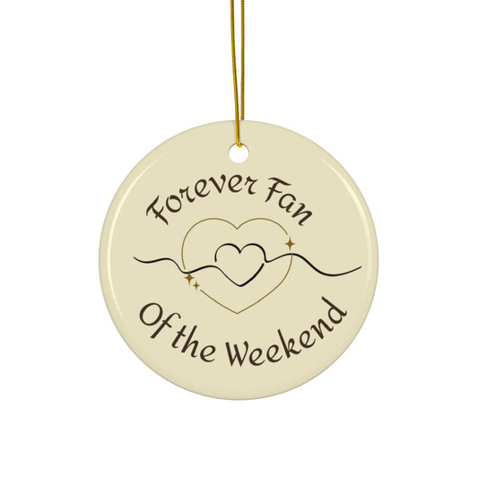 Ceramic Ornaments: Forever Fond Of The Weekend, Home Decor, Holiday Gifts, Personalized Keepsakes, Rustic Christmas Ornaments
