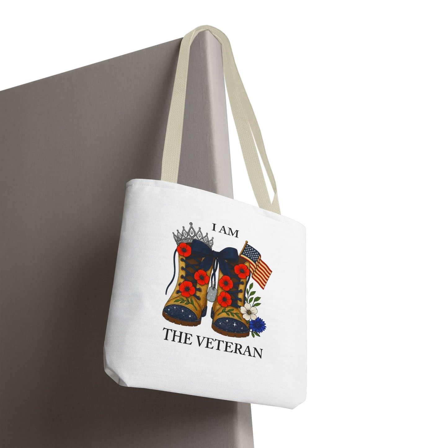 Female veteran tote bag eco friendly gift for self or veteran celebration event reusable canvas bag I am the Veteran design