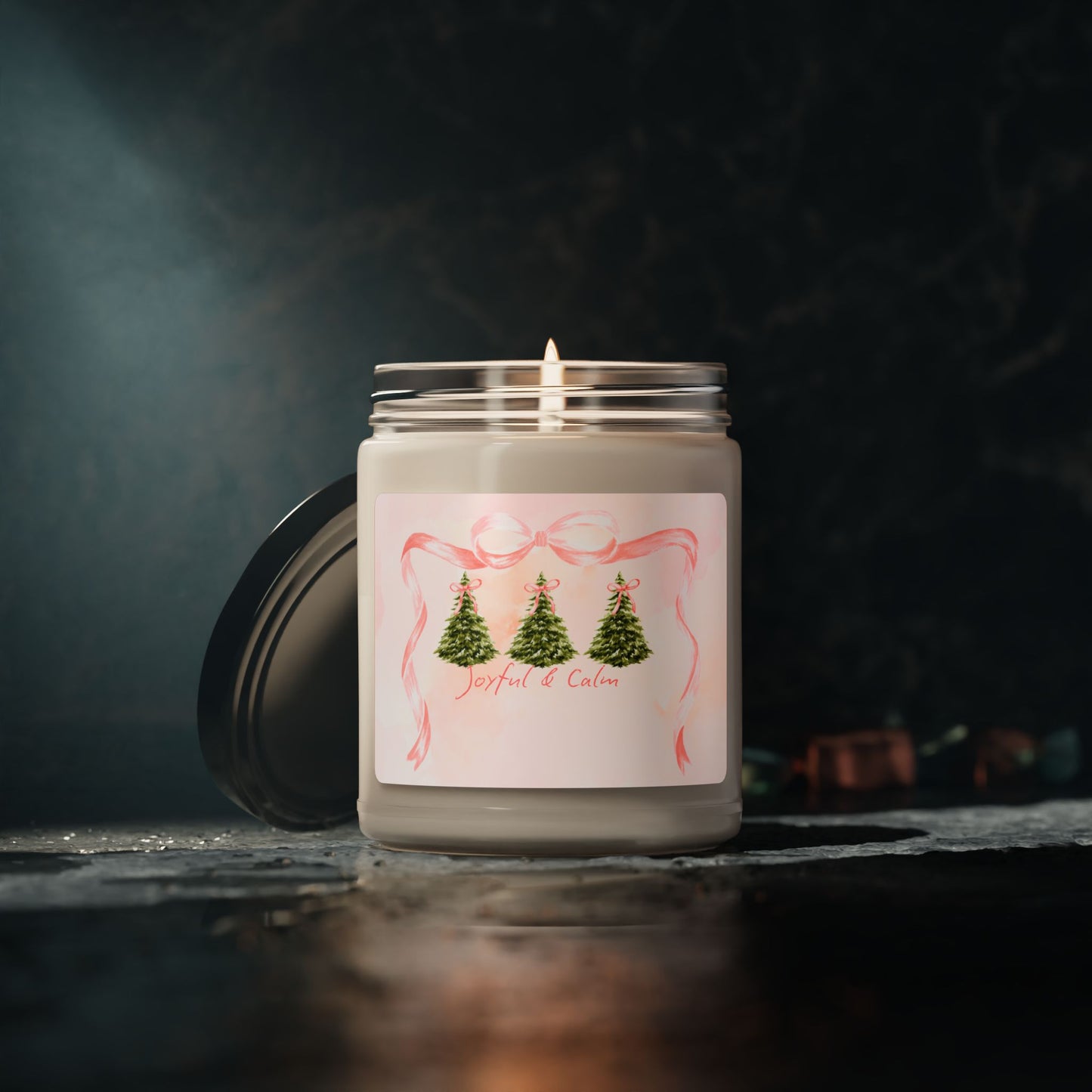 Joyful and Calm Christmas Holiday Self Care Candle Gift for Self or Her
