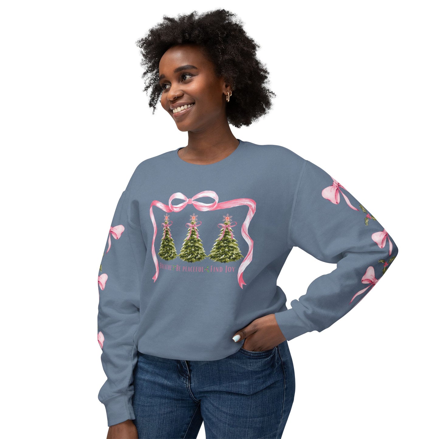 Christmas Tree Holiday Sweatshirt Self Care Apparel Gift Idea for Her