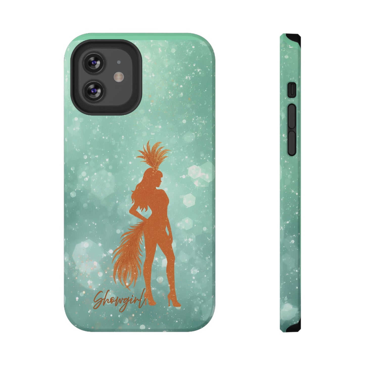Phone Case, Sparkling Showgirl Silhouette Impact-Resistant Case, Fashion Lovers Gift, Birthday Holiday Glamorous Accessories, Cute Phone