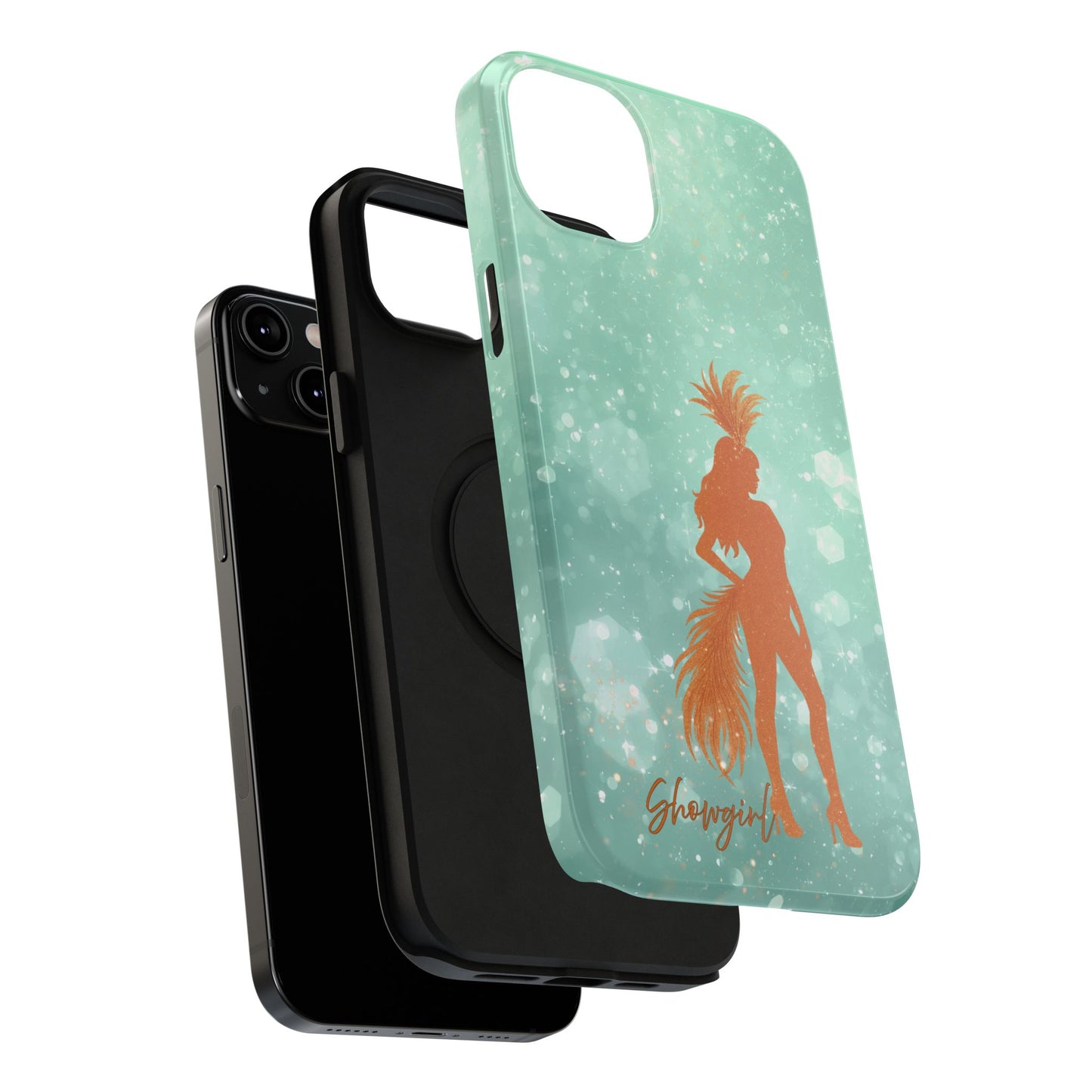 Phone Case, Sparkling Showgirl Silhouette Impact-Resistant Case, Fashion Lovers Gift, Birthday Holiday Glamorous Accessories, Cute Phone