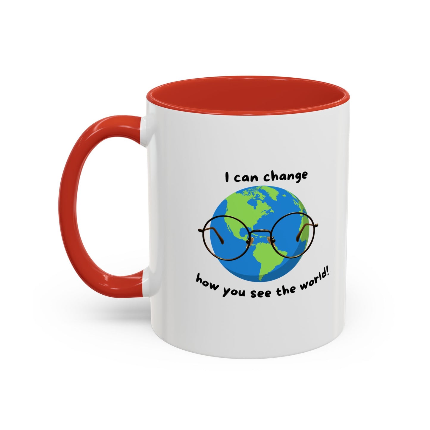 Inspirational Ceramic Coffee Mug, Motivational Gift for Eye Doctors or Health Tech's, Change the World Coffee Cup, Globe Themed Mug