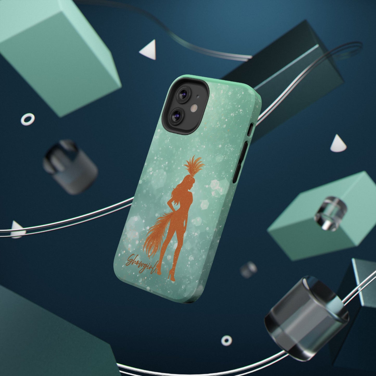 Phone Case, Sparkling Showgirl Silhouette Impact-Resistant Case, Fashion Lovers Gift, Birthday Holiday Glamorous Accessories, Cute Phone