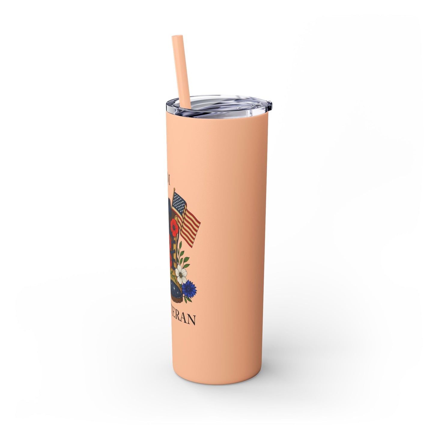 Woman Veteran Skinny Tumbler Drinkware Tribute Gift for Military