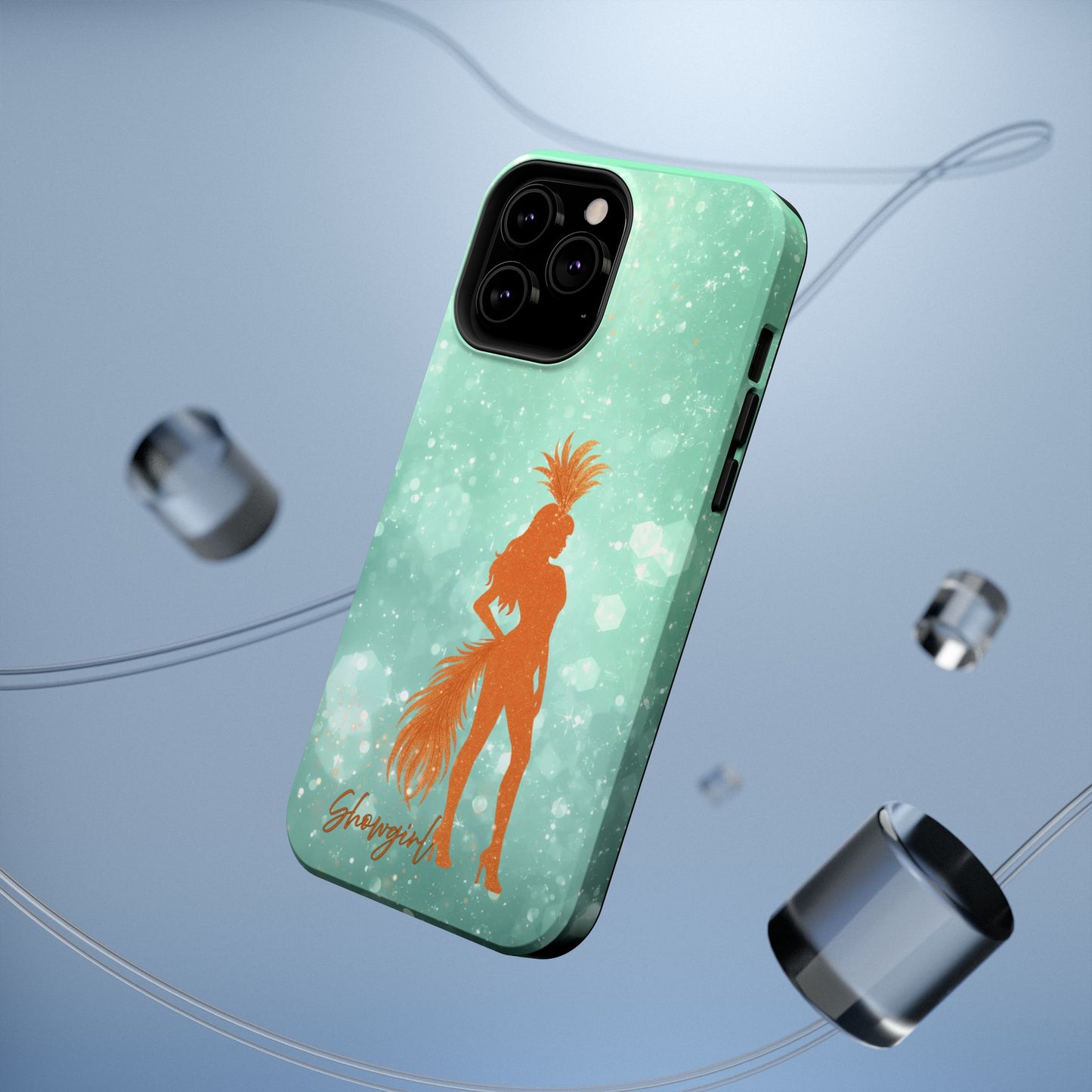 Phone Case, Sparkling Showgirl Silhouette Impact-Resistant Case, Fashion Lovers Gift, Birthday Holiday Glamorous Accessories, Cute Phone