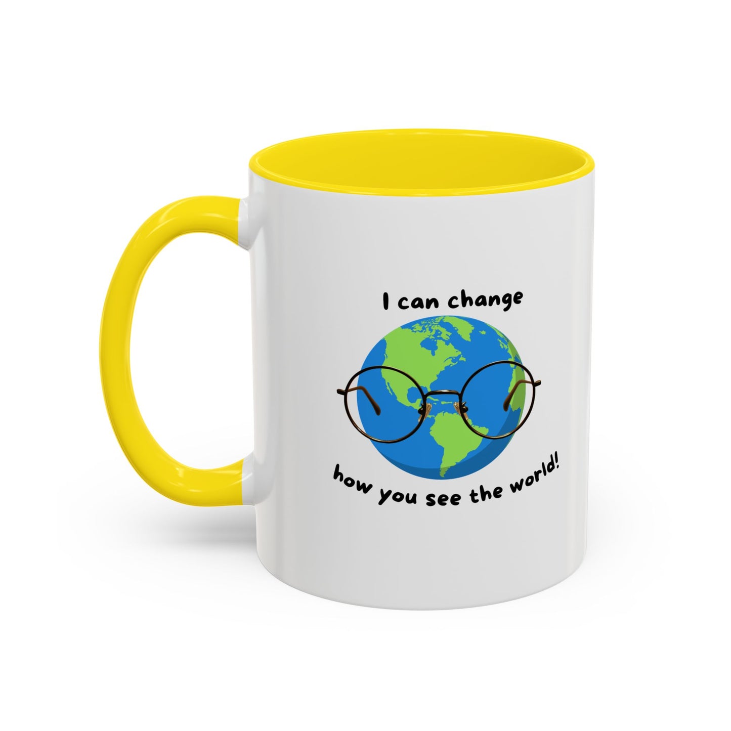 Inspirational Ceramic Coffee Mug, Motivational Gift for Eye Doctors or Health Tech's, Change the World Coffee Cup, Globe Themed Mug