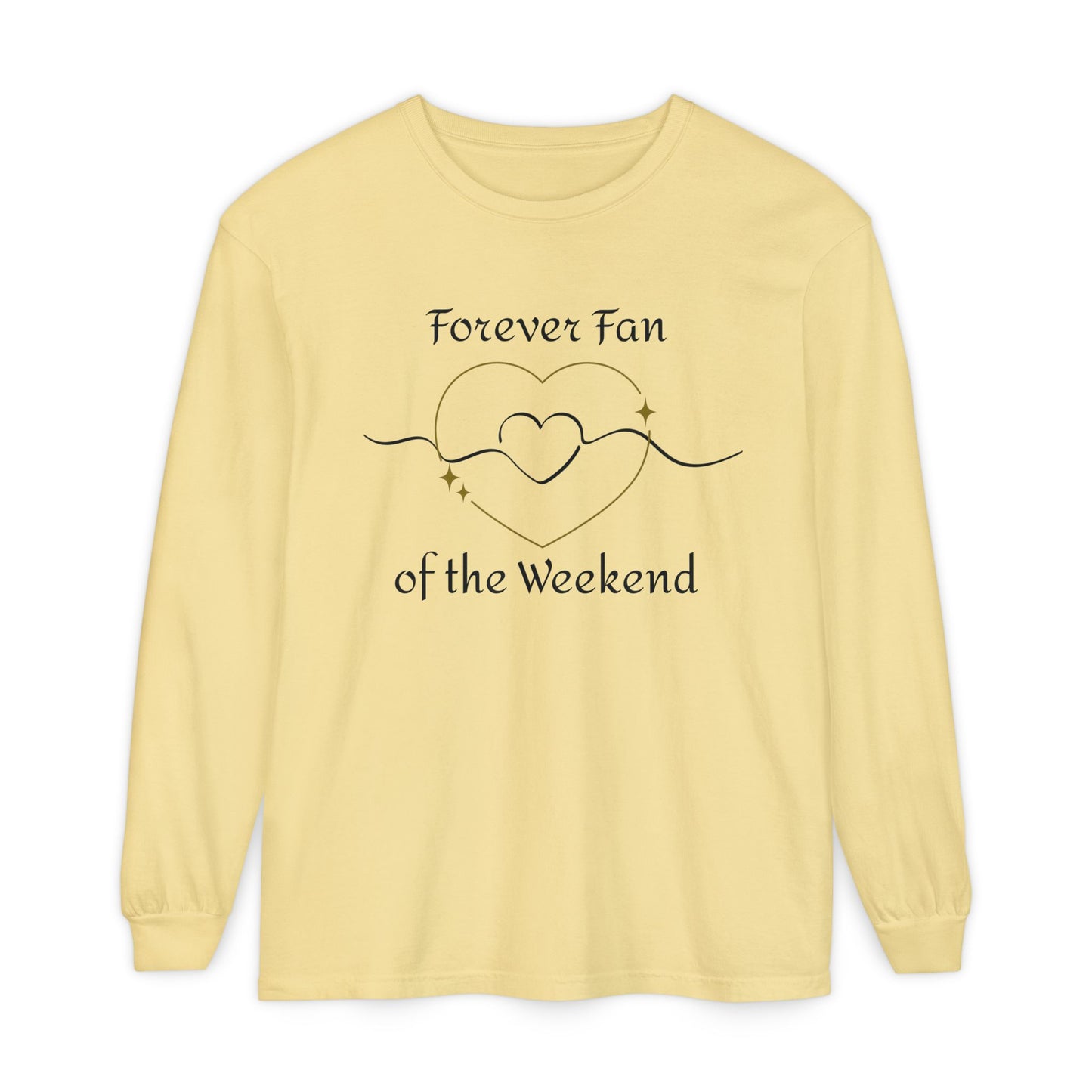 Weekend Lover Long Sleeve T-Shirt, Relaxed Fit Comfort Colors Tee, Unisex Gift, Cozy Wearable Art, Gender-Neutral Top, Fan of Weekends Shirt