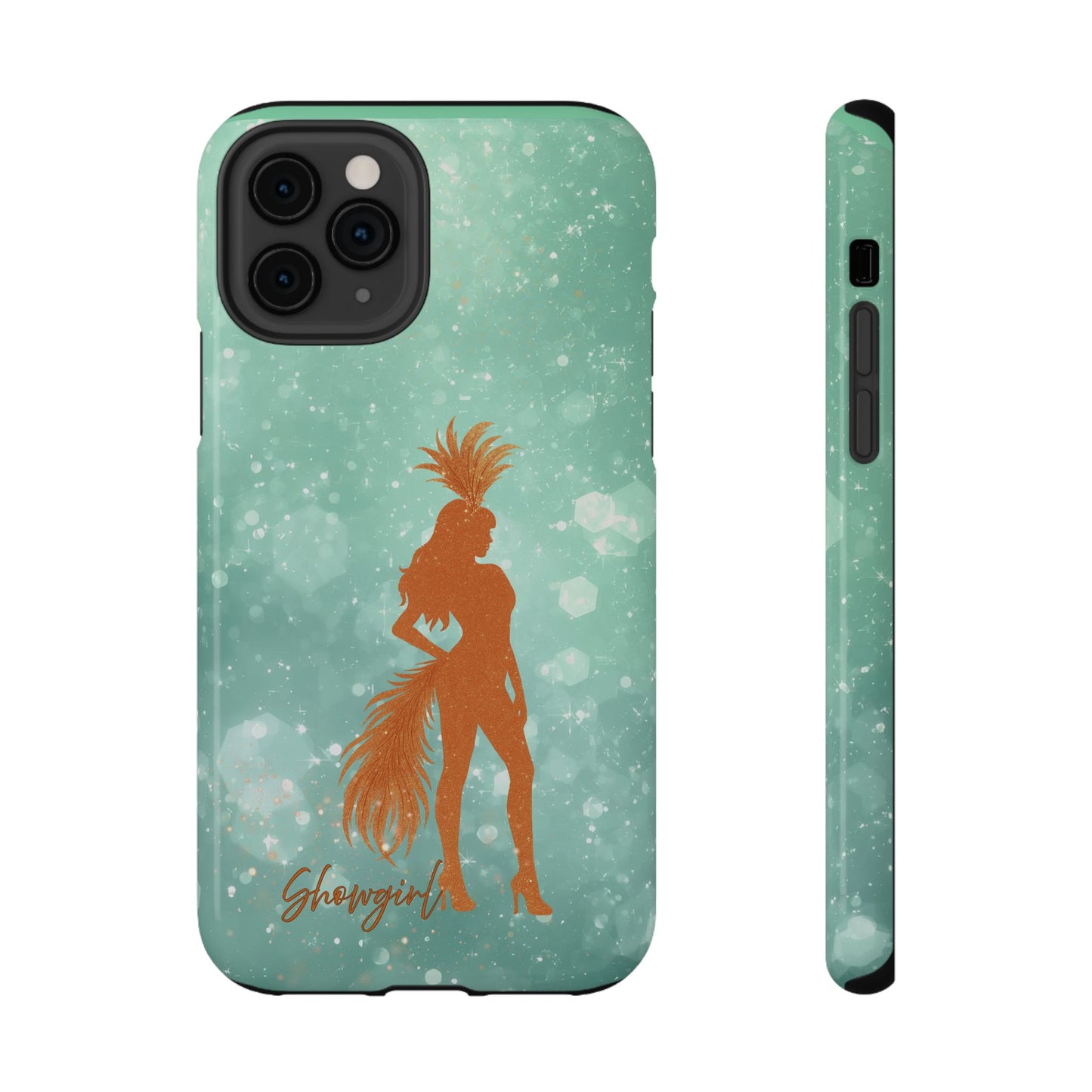 Phone Case, Sparkling Showgirl Silhouette Impact-Resistant Case, Fashion Lovers Gift, Birthday Holiday Glamorous Accessories, Cute Phone