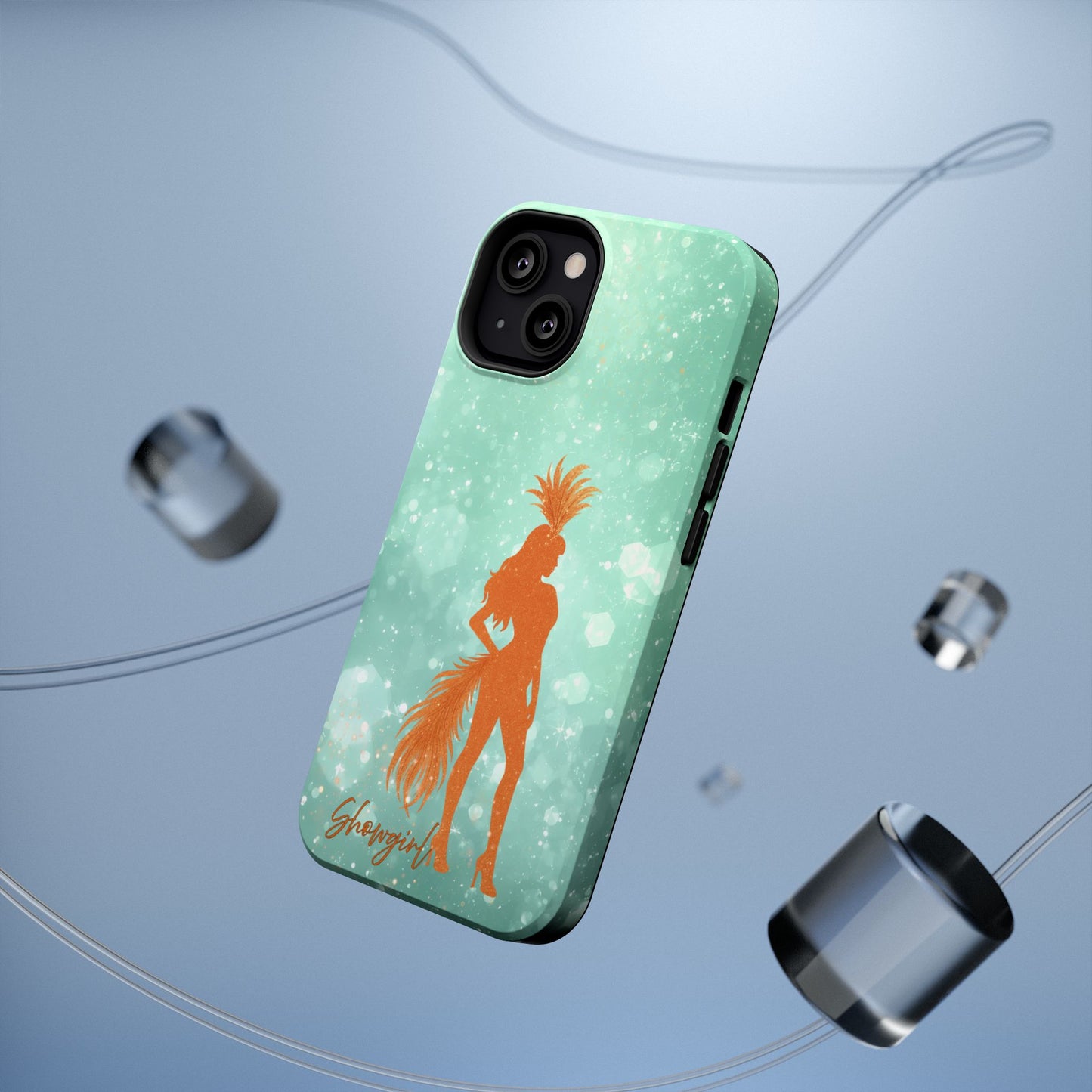 Phone Case, Sparkling Showgirl Silhouette Impact-Resistant Case, Fashion Lovers Gift, Birthday Holiday Glamorous Accessories, Cute Phone