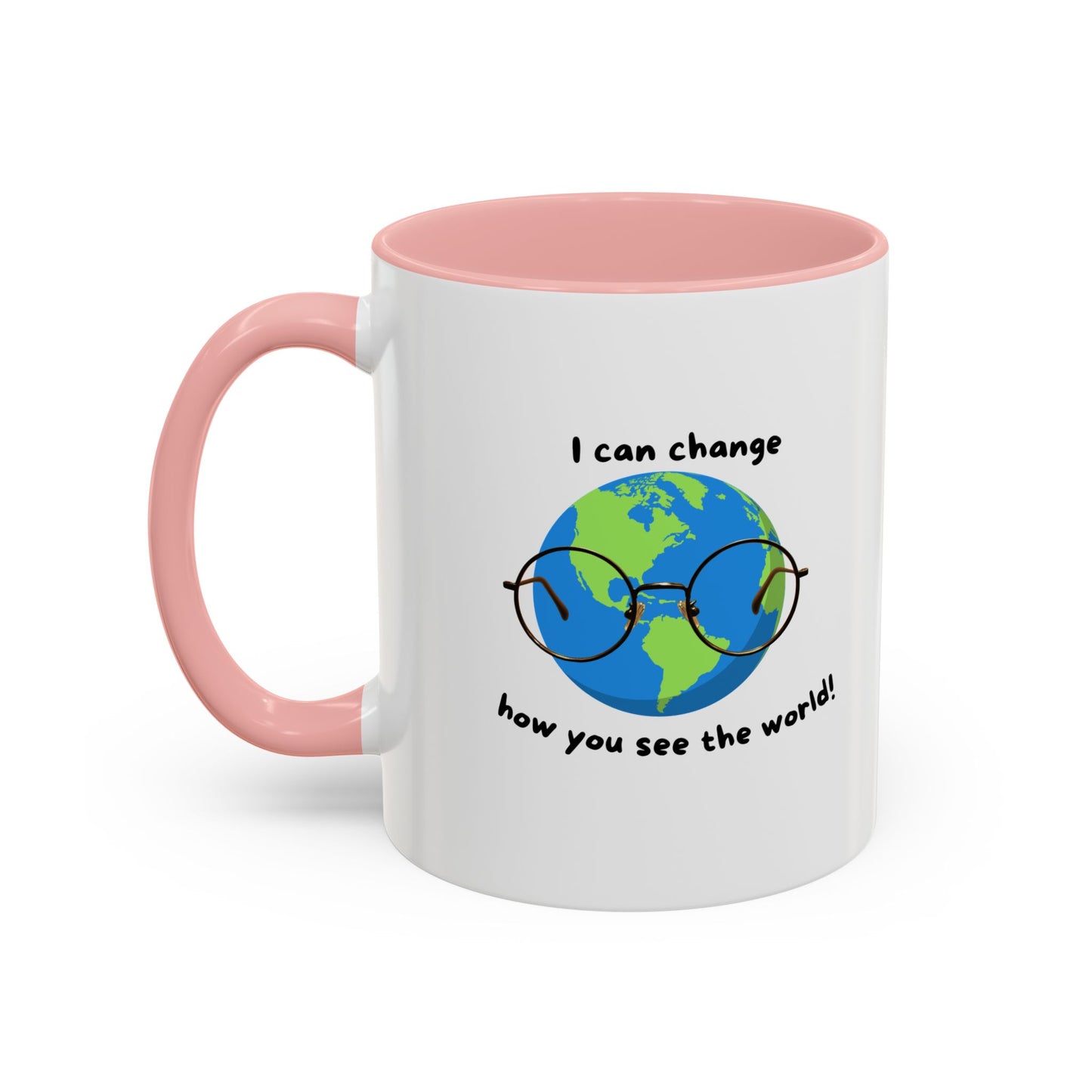 Inspirational Ceramic Coffee Mug, Motivational Gift for Eye Doctors or Health Tech's, Change the World Coffee Cup, Globe Themed Mug