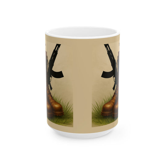 Military-Inspired Mug, Veteran Gift, War Heritage Coffee Cup, Soldier Tribute Drinkware, Customizable Ceramic Mug, 11oz 15oz