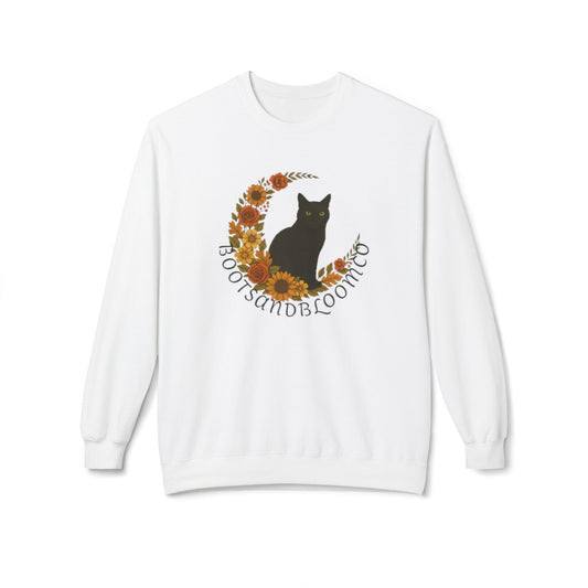 Floral Cottage Core Sweatshirt Gift for Cat Lovers