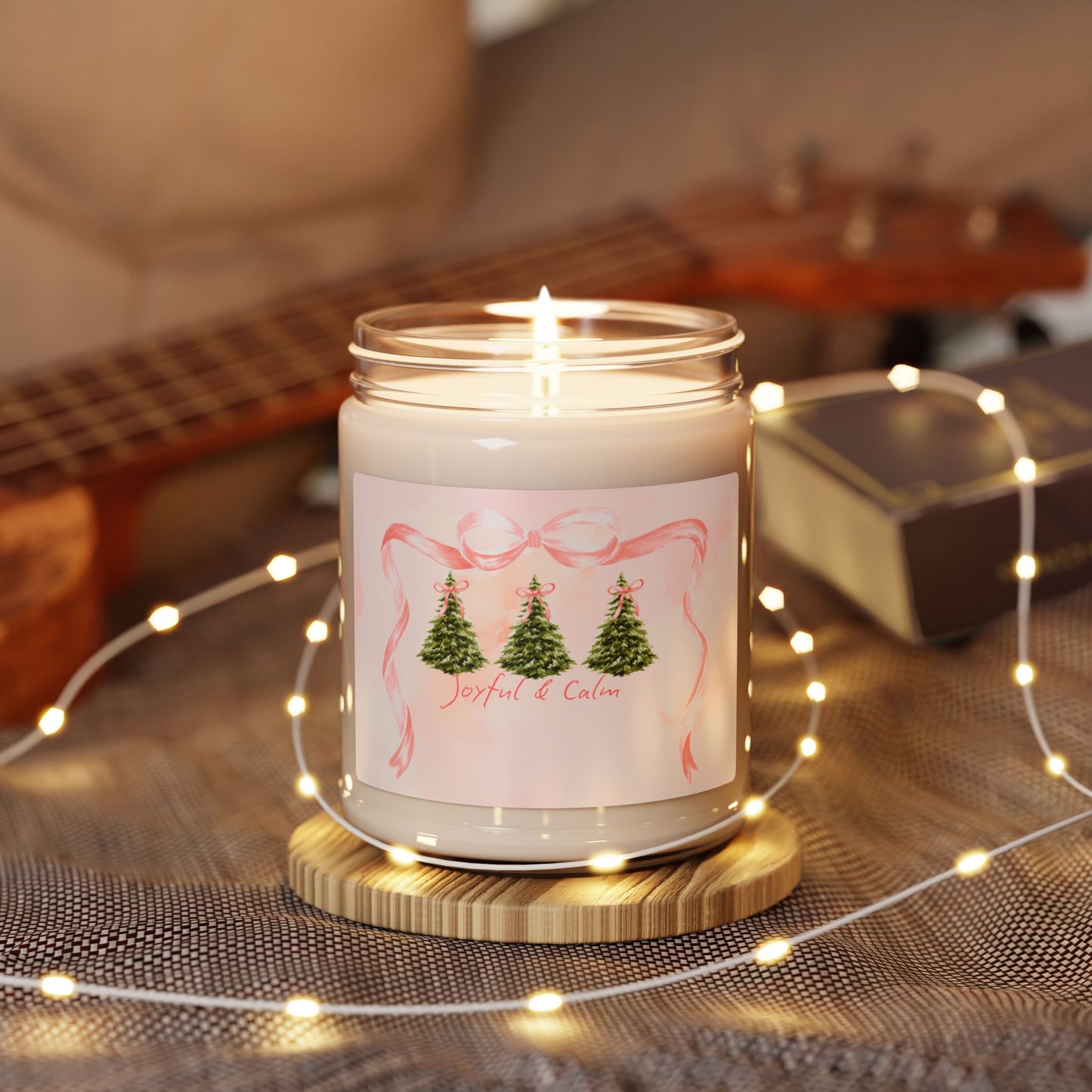 Joyful and Calm Christmas Holiday Self Care Candle Gift for Self or Her